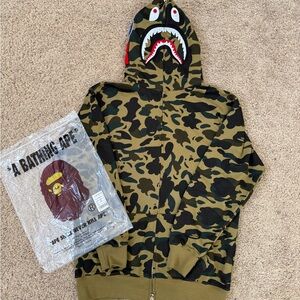 Bape Green Camo Shark Full Zip